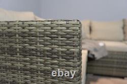 Casa mixed Brown Rattan Corner sofa Garden furniture set with coffee table