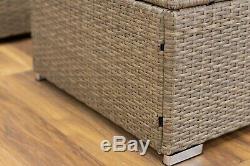 CasaGiardino Grey Rattan Corner Sofa Outdoor Garden Furniture Coffee Table Set