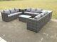 Conservatory Outdoor Garden Furniture Rattan Sofa Set Coffee Table Set Grey