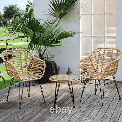 Conversation Wicker Rattan Coffee Set with Chairs Patio Garden Outdoor Furniture