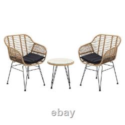 Conversation Wicker Rattan Coffee Set with Chairs Patio Garden Outdoor Furniture