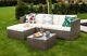 Corner Modular Rattan Garden Furniture Set Ottoman Sofa Outdoor Brown Free Cover