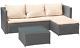 Corner Rattan Garden Furniture 3pc Patio Sofa Set L Shaped 3piece Outdoor Bistro