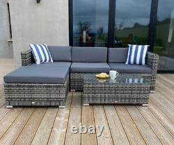 Corner Rattan Garden Furniture Outdoor Patio Lounge Sofa Set Wicker Coffee Table