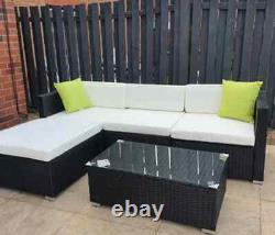 Corner Rattan Garden Furniture Outdoor Patio Lounge Sofa Set Wicker Coffee Table