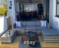 Corner Rattan Garden Furniture Outdoor Patio Lounge Sofa Set Wicker Coffee Table