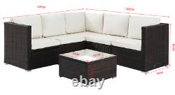 Corner Rattan Sofa Set Outdoor Garden Furniture Black Brown Grey With Cover