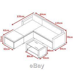 Corner Sofa & Coffee Table & Ottoman Outdoor Garden Patio Rattan Furniture Set