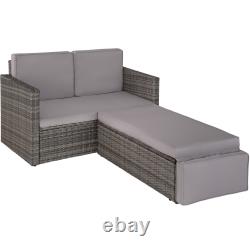 Corner Sofa Garden Furniture Rattan Set Outdoor Patio Metal 2 Seater Cushions