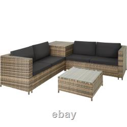 Corner Sofa Garden Furniture Rattan Set Patio Metal Table and Chairs Storage Box