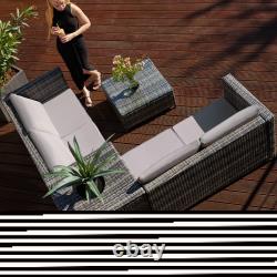 Corner Sofa Garden Furniture Rattan Set Patio Metal Table and Chairs Storage Box