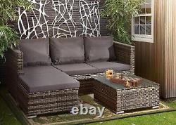 Corner Sofa Rattan Garden L-Shape 4 Seater Furniture Set Indoor/Outdoor Patio