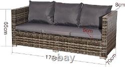 Corner Sofa Rattan Garden L-Shape 4 Seater Furniture Set Indoor/Outdoor Patio