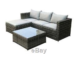 CosmoLiving Rattan Outdoor Garden Furniture Set Grey Malaga Cushion Patio New