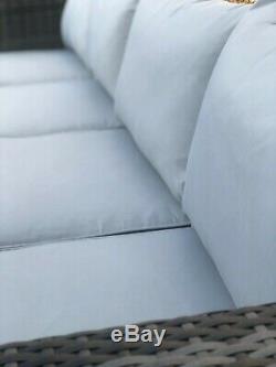 CosmoLiving Rattan Outdoor Garden Furniture Set Grey Malaga Cushion Patio New
