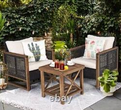 Costway 3PCS Patio Furniture Set Outdoor Garden Conservatory Set withCushions UK