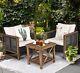 Costway 3pcs Patio Furniture Set Outdoor Garden Conservatory Set Withcushions Uk