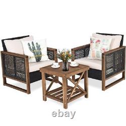 Costway 3PCS Patio Furniture Set Outdoor Garden Conversation Set with Cushions