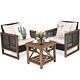 Costway 3pcs Patio Furniture Set Outdoor Garden Conversation Set With Cushions