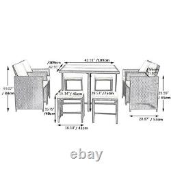 Cube Rattan Garden Furniture Set 8 Seater Dining Table Chairs Stool with Cover