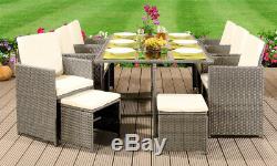 Cube Rattan Garden Furniture Set Chair Sofa Table Outdoor Patio Wicker 10 Seater