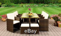 Cube Rattan Garden Furniture Set Chair Sofa Table Outdoor Patio Wicker 10 Seater