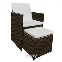Cube Rattan Garden Furniture Set Chairs Sofa Stool Table Patio 8 Seater Set