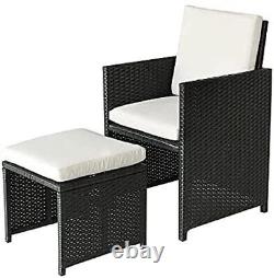 Cube Rattan Garden Furniture Set Chairs Sofa Table Patio Wicker 8 Seater