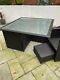 Cube Rattan Garden Furniture Set 150x150cm Table Black