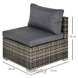 Deep Grey Rattan Wicker Single Sofa 65x75x65cm Outdoor Garden Furniture