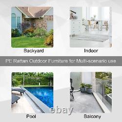 Deep Grey Rattan Wicker Single Sofa 65x75x65cm Outdoor Garden Furniture