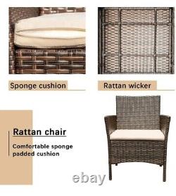 Devoko Rattan Bistro Set Garden Rattan Furniture Sets 2 Seater Patio Chair
