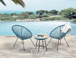 Evre Goa Acapulco Styled Garden Furniture Set Bistro Patio Indoor Outdoor