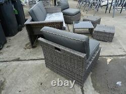 Ex Display Homebase 6 Piece Rattan Sofa Chair Table Garden Furniture Set