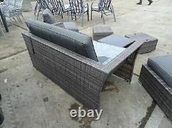 Ex Display Homebase 6 Piece Rattan Sofa Chair Table Garden Furniture Set