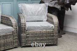 Ex Furniture Village, Grey Rattan Pair Of Recliner Garden Armchairs