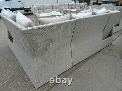 ExDisplay Hartington Albury Rattan Garden Furniture Corner Reclining Sofa Grey#3