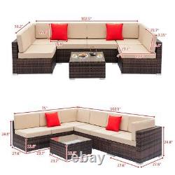 Extra Large Rattan Garden Furniture Corner Sofa Lounge Set In/Outdoor Extra Wide