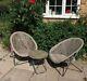 Faux Rattan Garden Furniture Patio Set Has Two Well Made Foldaway Chairs + Table