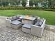Fimous Outdoor Garden Dining Set Rattan Furniture Gas Fire Pit Dining Table Sofa
