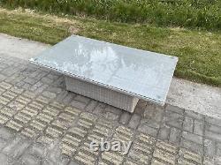 Fimous PE Rattan Rising Adjustable Table Sets Garden Furniture Stool Light Grey