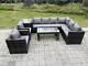 Fimous Rattan Garden Furniture Corner Lounge Sofa Set With Coffee Table Armchair