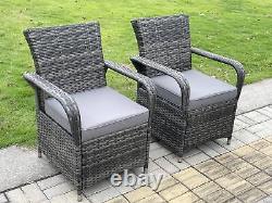 Fimous Rattan Garden Furniture Dining Sets Table And Chair Set Dark Grey Mix