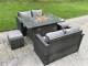 Fimous Rattan Garden Furniture Sets Gas Fire Pit Sofa Dining Table Recliner Set