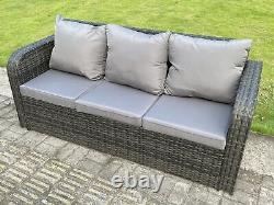 Fimous Rattan Garden Furniture Sets with Sofa Gas Fire Pit Table Indoor Outdoor