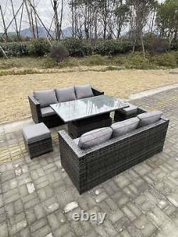 Fimous Rattan Outdoor Garden Furniture Sets Rising Table Patio Lounge Sofa Sets