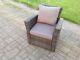 Fimous Wicker Rattan High Back Arm Chair Sofa Outdoor Garden Furniture Grey Mix