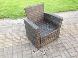 Fimous Wicker Rattan High Back Arm Chair Sofa Outdoor Garden Furniture Grey Mix