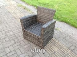 Fimous Wicker Rattan High Back Arm Chair Sofa Outdoor Garden Furniture Grey Mix