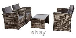 Firepit Rattan Garden Sofa set Furniture Relaxing 8 Seater Modern With Entertain